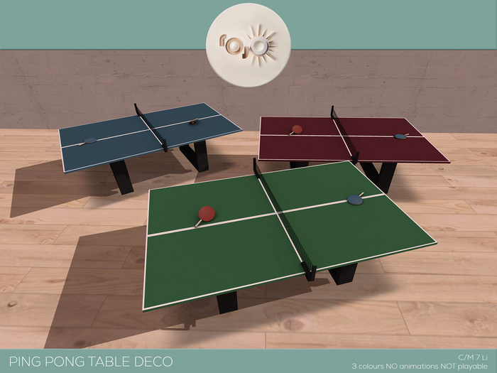 *** rojo *** Ping Pong Table Set Deco Pack 3 colours