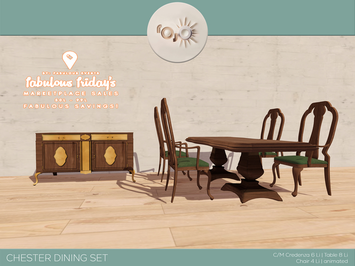 *** rojo *** Chester Dining Set 3 pieces