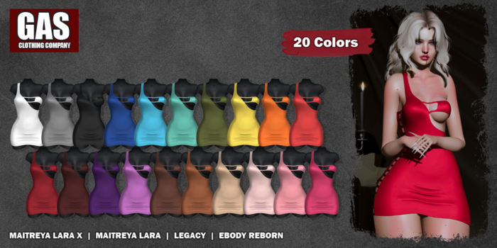 GAS [Dress Celine - 20 Colors w/HUD FATPACK] Demo