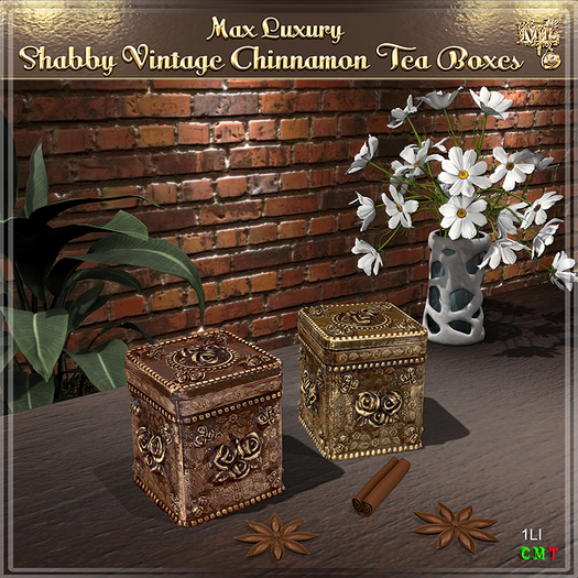 Max Luxury - Shabby Vintage Chinnamon Tea Boxes