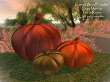 Imagine That ~ Carved Wood Pumpkin Decor ~ Metallic Finish ~ Tint & Resize