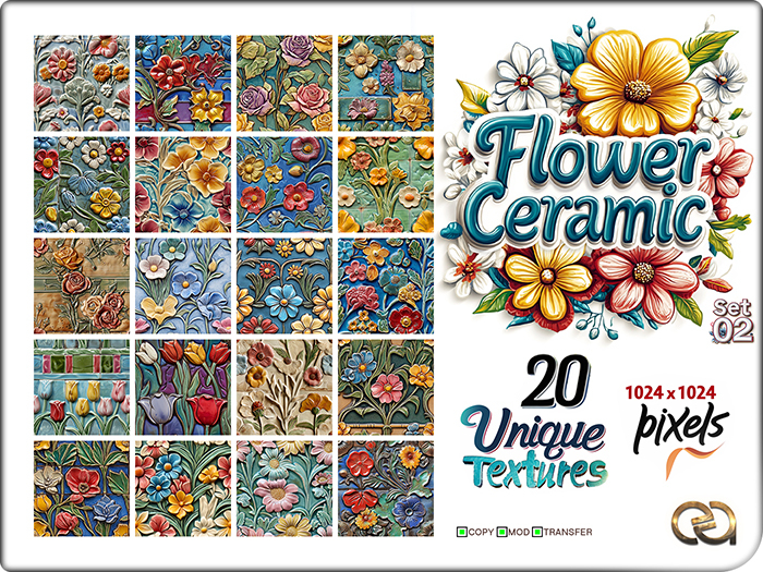 EA Design ♦ Flower Ceramic Textures - Set 02