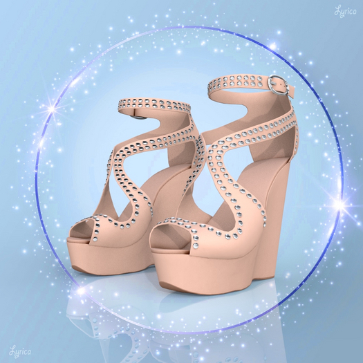 Beige Studded Wedges Legacy