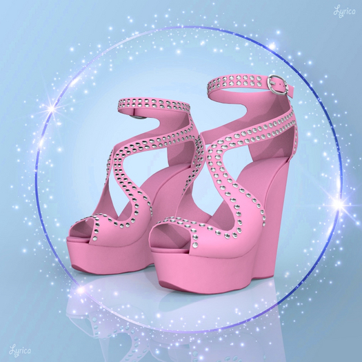 Pink Studded Wedges Legacy