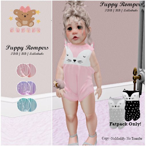 {::Cuties}Puppy Rompers  FatPack -TDB/LB/BB Unpack/unpacked