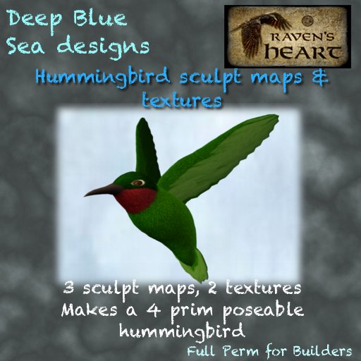 *RH* Hummingbird sculpt & texture set (crated)