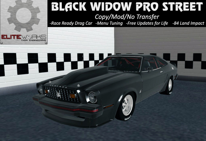 EliteWorks Black Widow Pro Street Drag Car