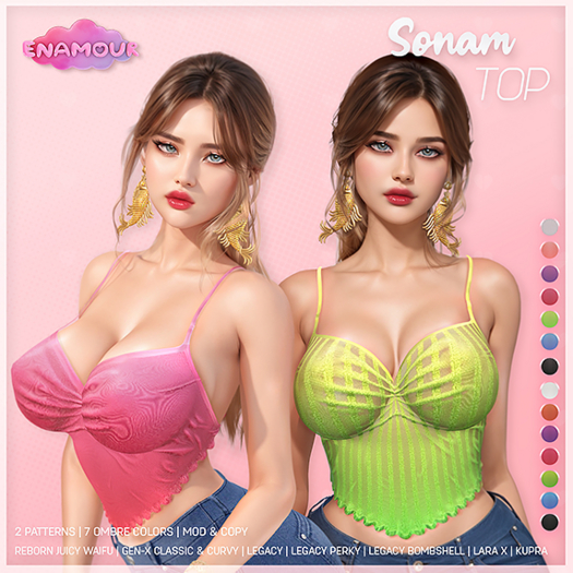 [ENAMOUR] SONAM TOP [RED SOLID]