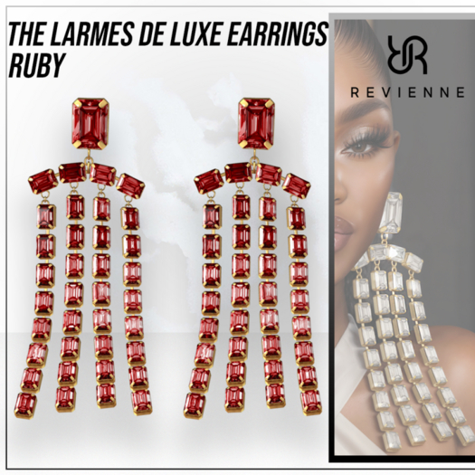 Revienne: The Larmes de Luxe Earrings [RUBY]