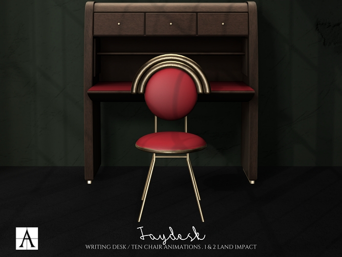Architect. Jay Retro/Art Deco Writing Desk Chestnut #red