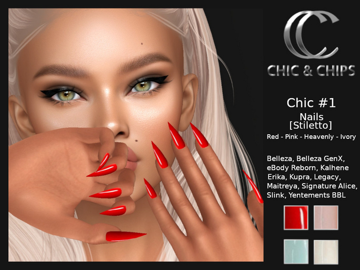 *C&C* Nails Chic #1 [Stiletto] 4 colors