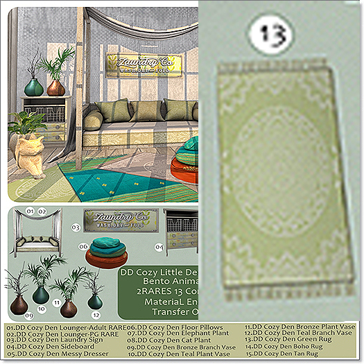 13.DD Cozy Den Green Rug Boxed