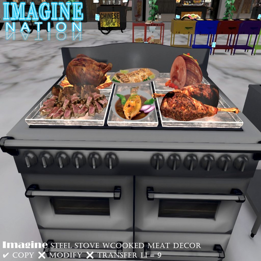 Imagine Stove  wCooked Meat Decor