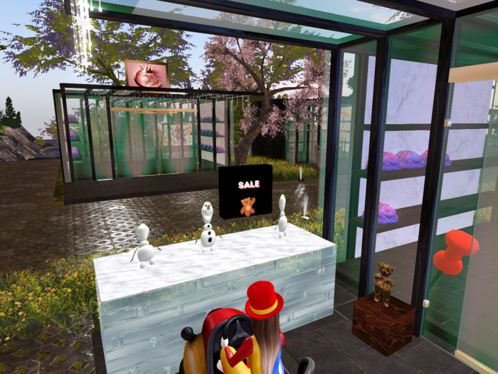 Olaf's cool sales snow  shop stand  with hovertext full perm