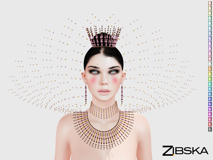 Zibska ~ Deline color change crown, collar, necklace, and shoulders left & right