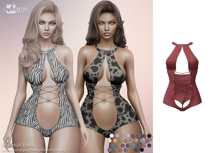 *Avantage* Bodysuit Emily Night Red 