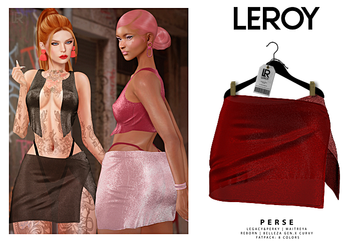 LEROY - Perse Skirt - Red