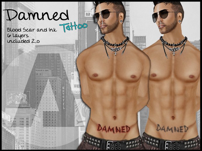 - DAMNED - DAMNED  Scar and Ink Tattoo Belly [BXD]