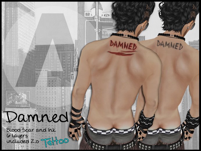 - DAMNED - DAMNED  Scar and Ink Tattoo Back -BOXED