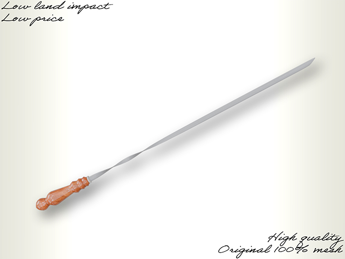 Skewer for cooking shish kebab, fried meat