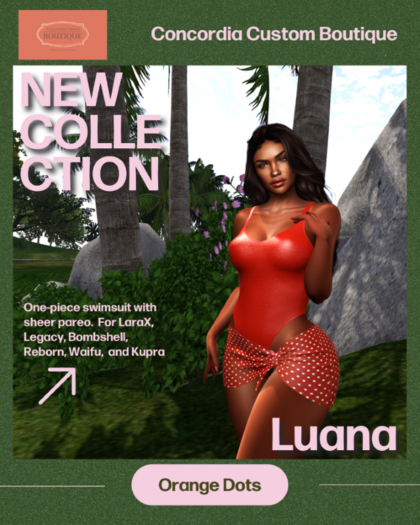 Concordia Luana Swimsuit in Orange for Reborn 