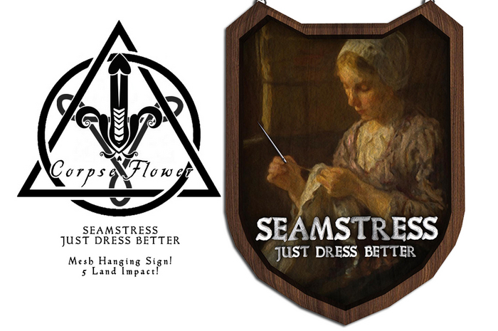 [Corpse Flower] Hanging Sign - Seamstress [Double]