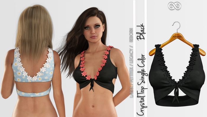 Top Crystal Black - LaraX, PetiteX, Legacy, Reborn - FashionNatic
