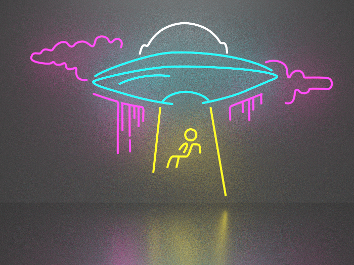 UFO neon sign Full Permission