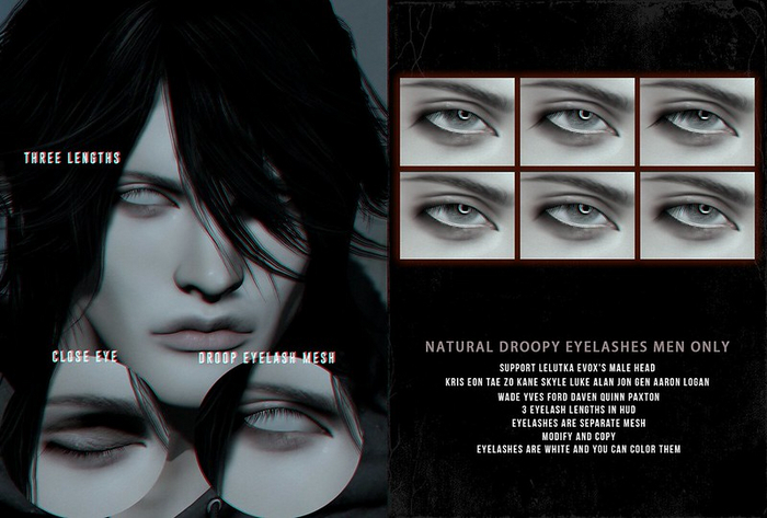 = DAE = Natural drooping eyelashes Men only ordinary version