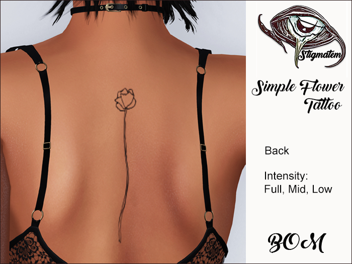 Stigmatem Simple Flower Back BOM Tattoo