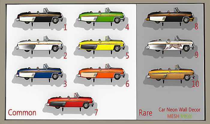 MI Car Neon Wall Decor 10 RARE