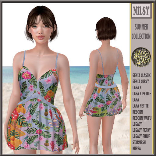 TROPIC PRINT BEACH DRESS