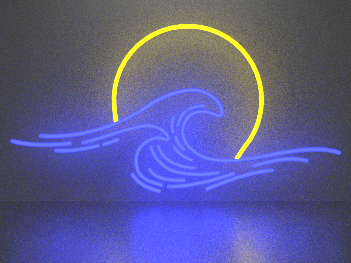 Waves neon sign Full Permission