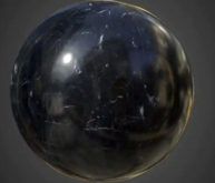 BLACK MARBLE WITH WHITE GREY FILAMENT