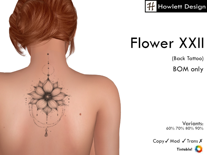 [HDesign] Flower XXII (Back Tattoo)