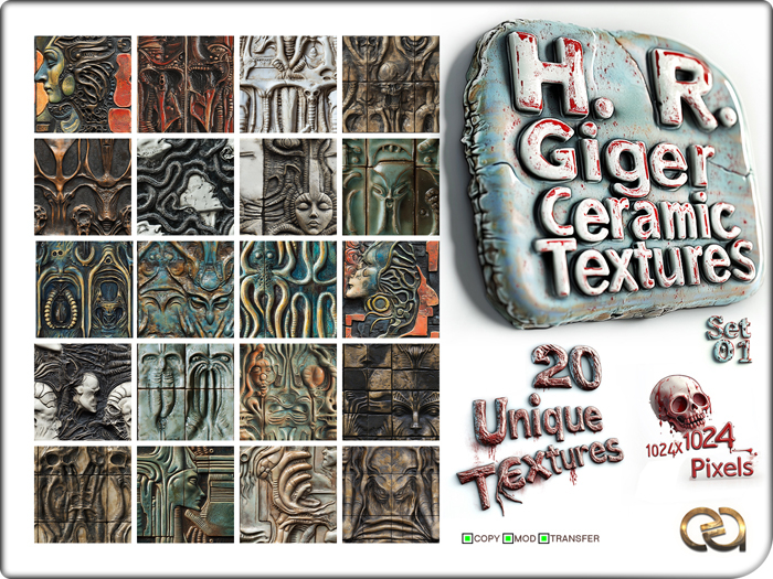 EA Design ♦ H.R.Giger Ceramic Textures - Set 01