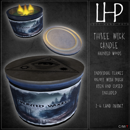 [LHP] Three Wick Candles - Haunted Woods
