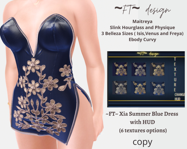 ~FT~ Xia Summer Blue Dress w HUD 
