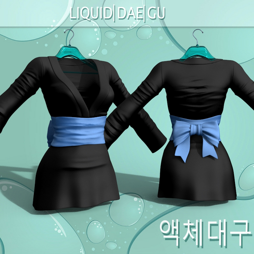 Black Blue Kimono Pinup Bombshell