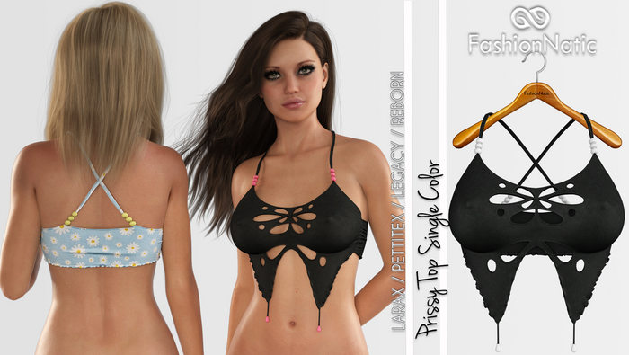 Top Prissy Black - LaraX, PetiteX, Legacy, Reborn - FashionNatic
