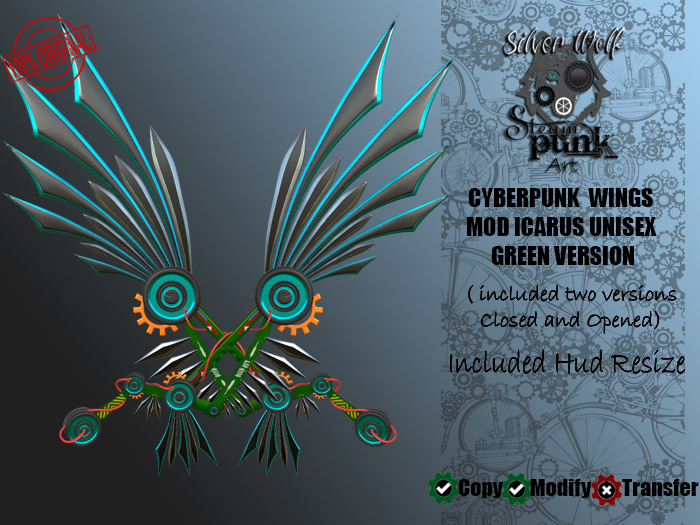 SW - Cyberpunk Wings Mod Icarus Green Unisex(Box)