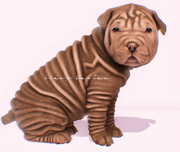 [Black Bantam] Shar Pei Puppy Set 