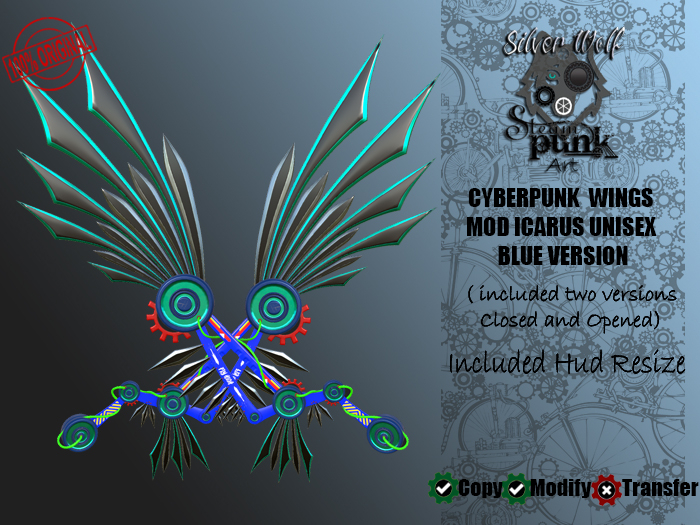SW - Cyberpunk Wings Mod Icarus Blue Unisex(Box)
