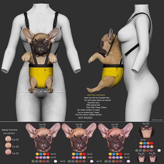 [Black Bantam] Carry Me Pup Set