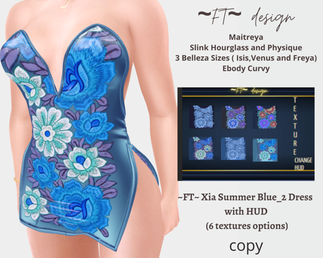~FT~ Xia Summer Blue_2 Dress w HUD 