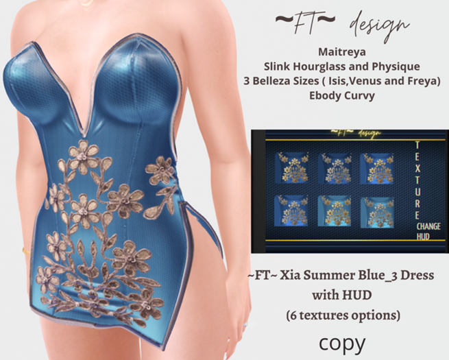 ~FT~ Xia Summer Blue_3 Dress w HUD 