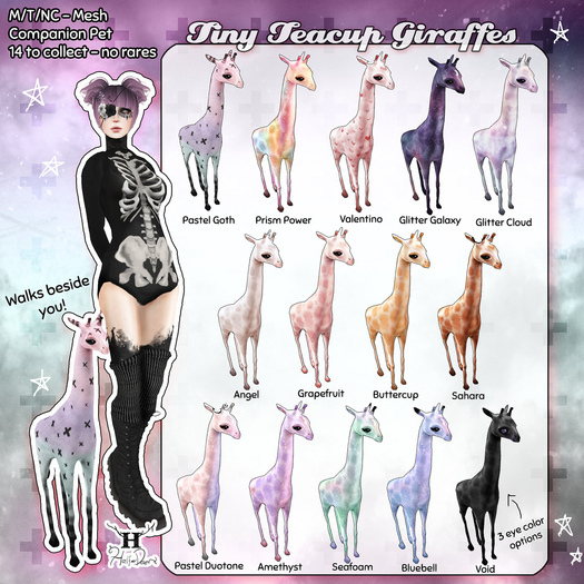 +Half-Deer+ Tiny Teacup Giraffe - Glitter Cloud
