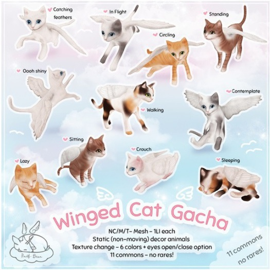 +Half-Deer+ Winged Cat - Catching Feathers