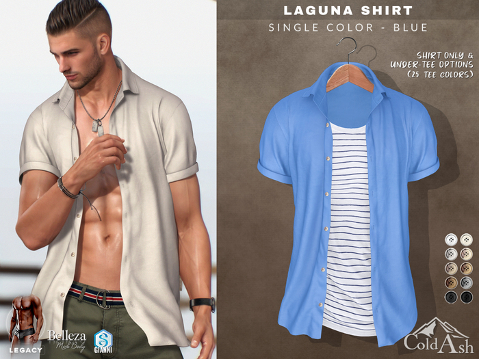 {COLD-ASH} LAGUNA Shirt (single-Blue)