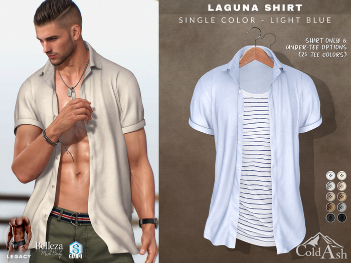 {COLD-ASH} LAGUNA Shirt (single-LightBlue)
